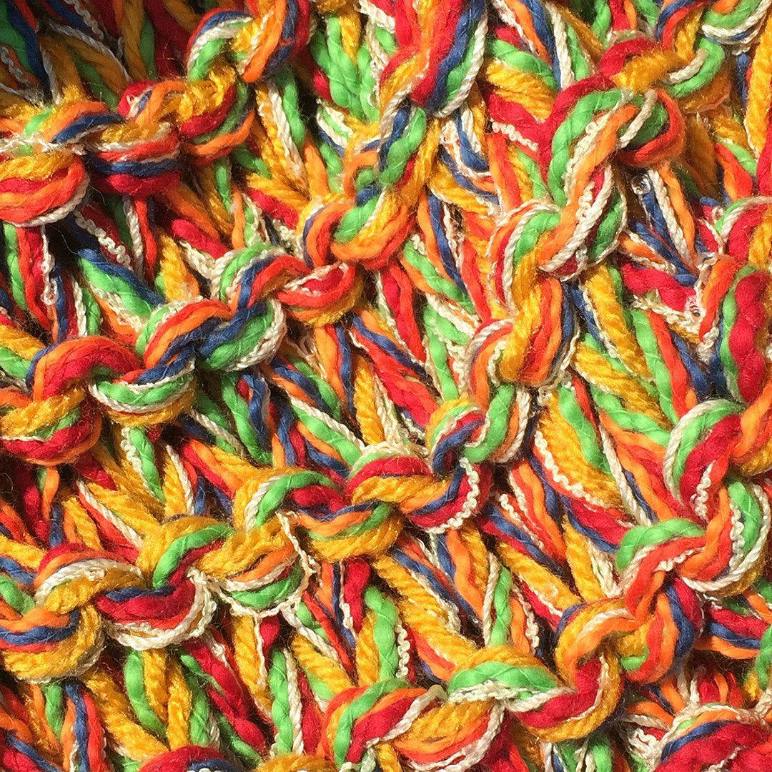 Orange Tweed Hand Knit Halter Top.