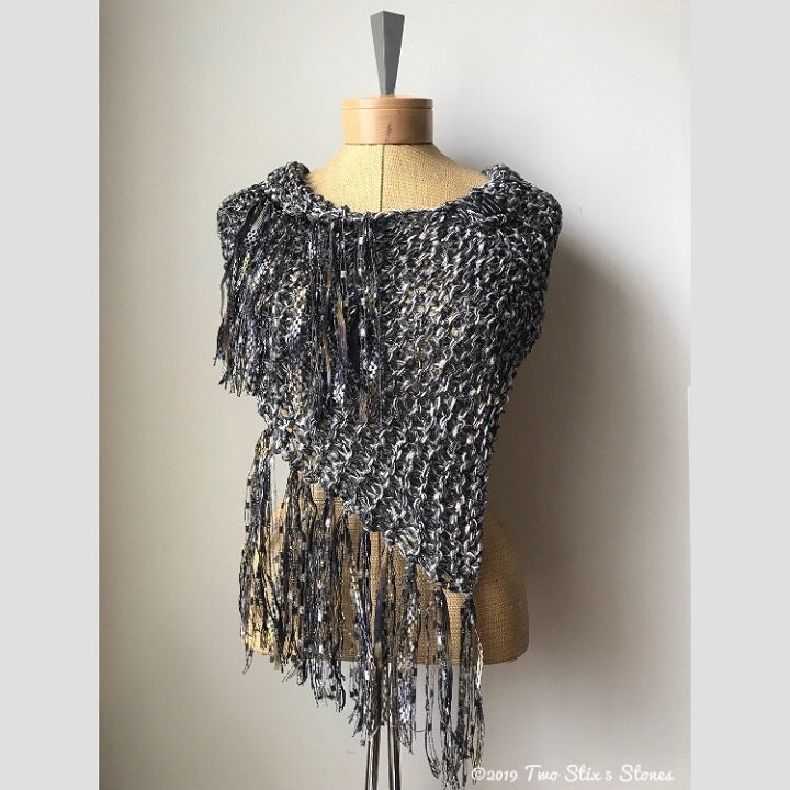 Grey Toned Shawl w/Fringe